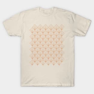 Art Deco Line Art in Rust T-Shirt